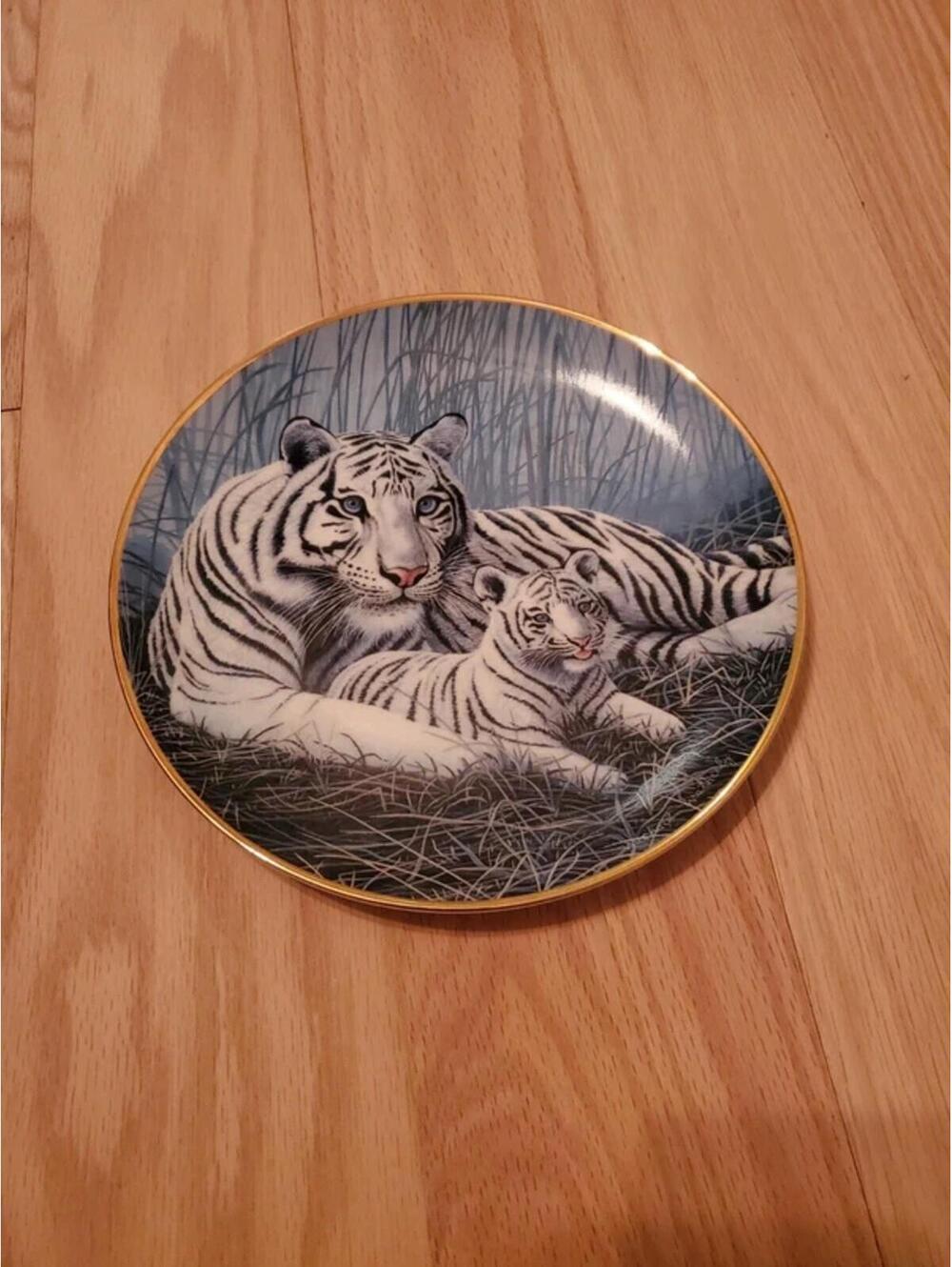 White Tigers Collectable Plate